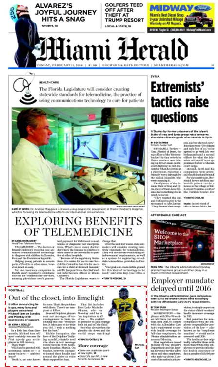 Miami Herald cover story quotes Tadd Schwartz, President of SMS